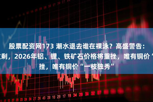 股票配资网173 潮水退去谁在裸泳？高盛警告：供应严重过剩，2026年铝、锂、铁矿石价格将重挫，唯有铜价“一枝独秀”